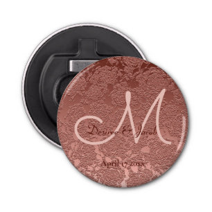 Décapsuleur Mariage rose Gold Favoriser Élégant Monogramme Flo