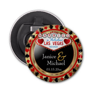 Décapsuleur Marié à Las Vegas Style - Rouge