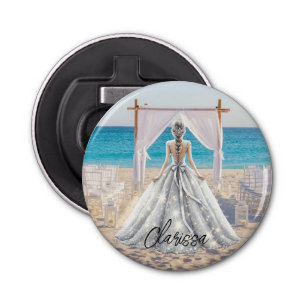 Décapsuleur Mariée Mariage Jour Plage Mariage Fancy Gown
