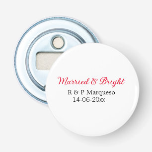 Décapsuleur Mariés & lumineux ajouter le nom du couple mariage