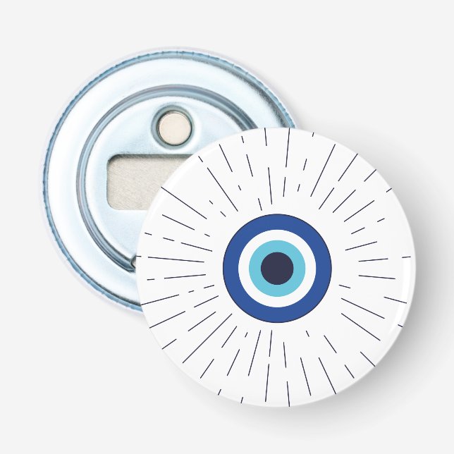 Décapsuleur mauvais œil (bleu) (Devant)
