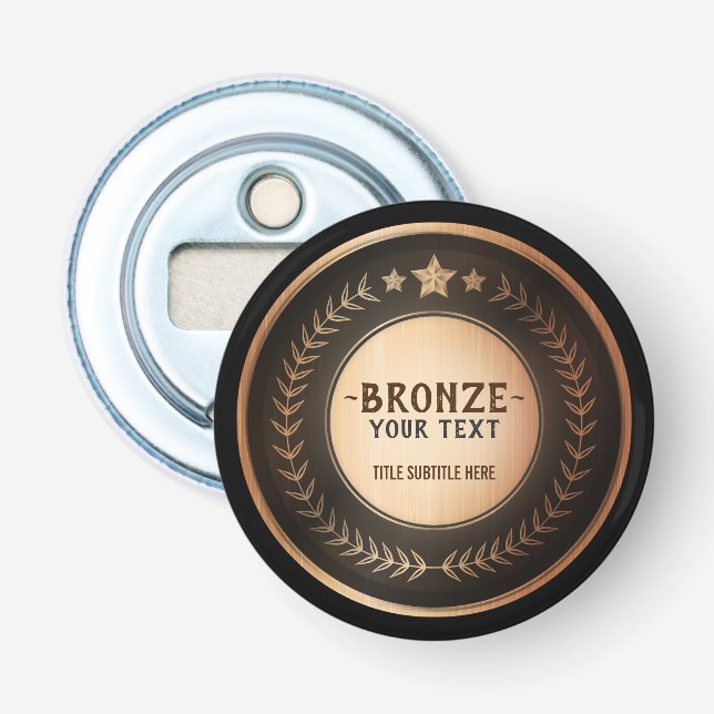 Décapsuleur MÉDAILLE Bronze Champion DIY IMPRESSION PERSONNALI (Devant)