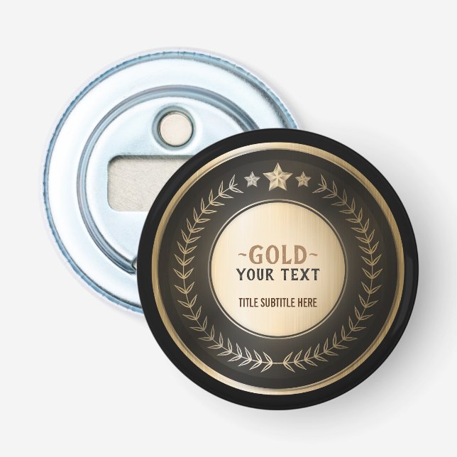 Décapsuleur MÉDAILLE DIY IMPRESSION PERSONNALISÉE Or #1 Champi (Devant)