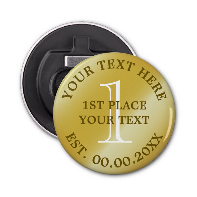 Décapsuleur médaillé d'or premier champion vainqueur (Devant)