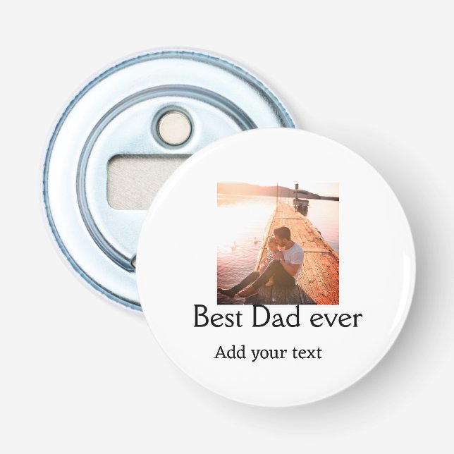 Décapsuleur Meilleur papa jamais ajouter nom image fête des pè (Devant)