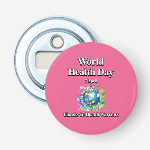 Décapsuleur Merci à Health Warriors. Journée mondiale de la sa