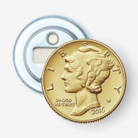 Mercury Dime Centennial Gold Coin Image ~ Magnet