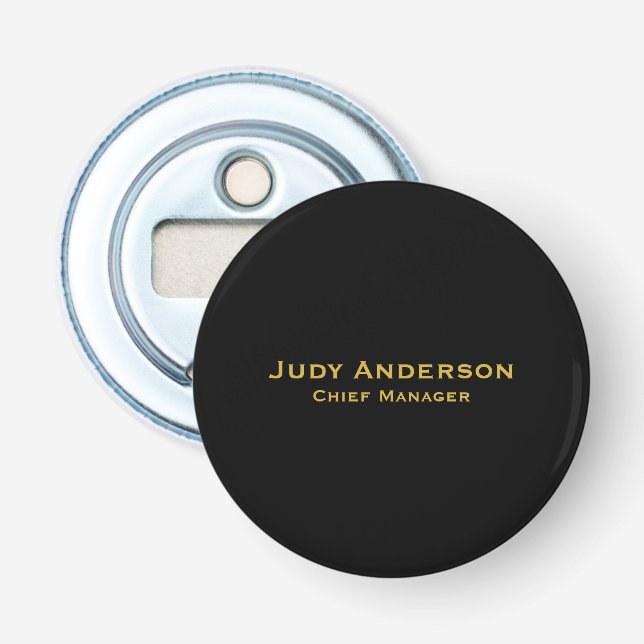 Décapsuleur Metallic Gold & Black Professional Modern Name Pro (Devant)