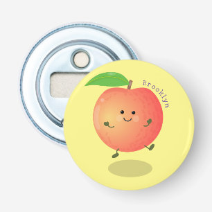Décapsuleur Mignon pêche jaune de dessin animé heureux