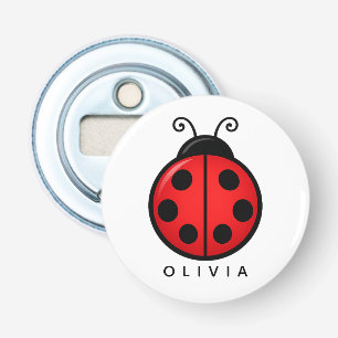 Décapsuleur Mignonne coccinelle rouge personnalisée avec nom -