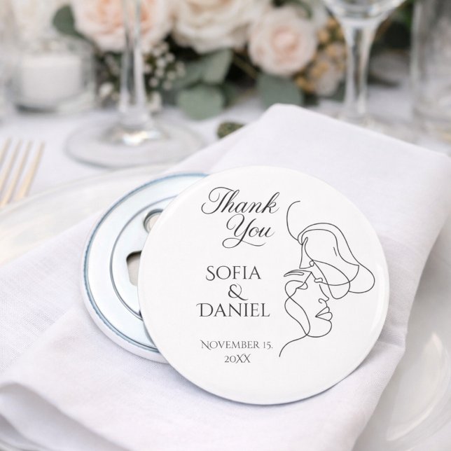 Décapsuleur Minimalist Line Art Couple illustration  Wedding  (Créateur téléchargé)