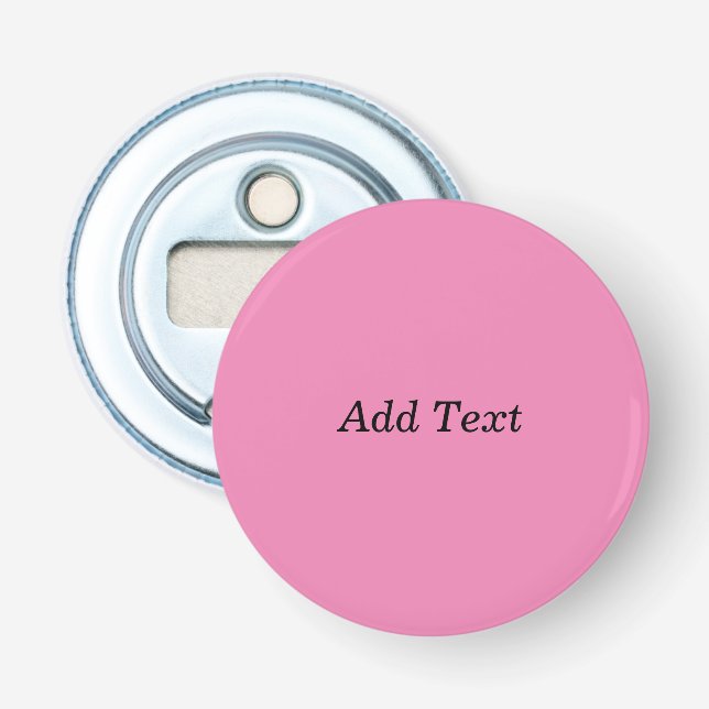 Décapsuleur Modèle de texte personnalisé rose (Devant)