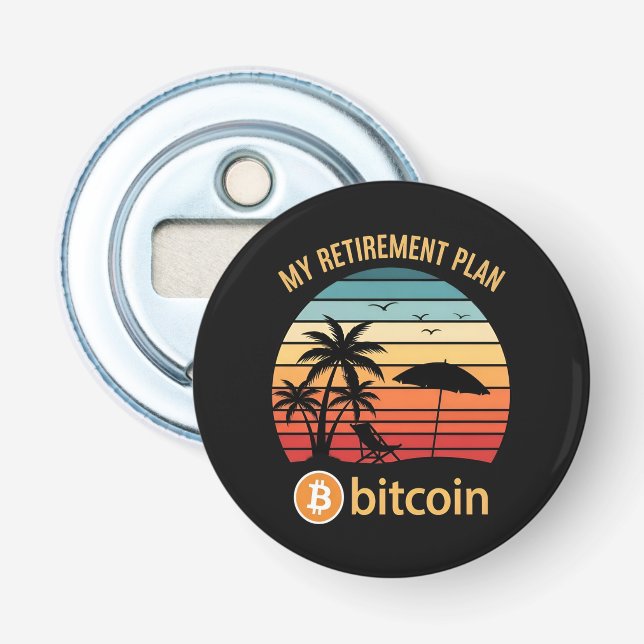 Décapsuleur Mon Plan De Retraite Bitcoin Plage Coucher De Sole (Devant)