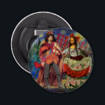 Décapsuleur Mona Lisa Romantic Funny Art coloré<br><div class="desc">Cette merveilleuse invitation prend des éléments de la Mona Lisa et de Van Gogh's Starry nuit pour faire un thème mariage exceptionnellement unique et fantasque stationnaire pour une invitation, merci, numéro de table, et plus encore! Mona Lisa - Cette image présente la Mona Lisa avec son homme, dansant dans la...</div>