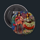 Décapsuleur Mona Lisa Romantic Funny Art coloré<br><div class="desc">Cette merveilleuse invitation prend des éléments de la Mona Lisa et de Van Gogh's Starry nuit pour faire un thème mariage exceptionnellement unique et fantasque stationnaire pour une invitation, merci, numéro de table, et plus encore! Mona Lisa - Cette image présente la Mona Lisa avec son homme, dansant dans la...</div>