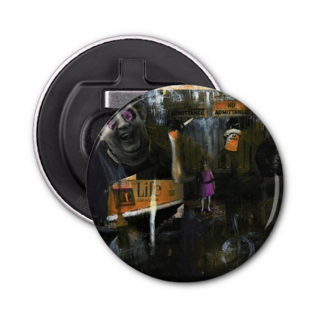 Décapsuleur Monde Mad Mixte Média Goth Horror Art original (Devant)