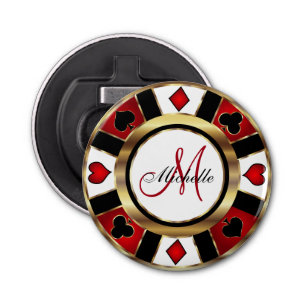Décapsuleur Monogram Gold Poker Chip Design