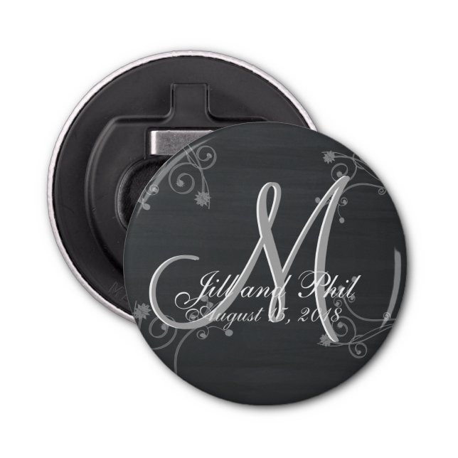 Décapsuleur Monogramme 3d Rustique Chalkboard (Devant)