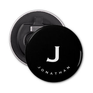 Décapsuleur Monogramme classique noir minimal