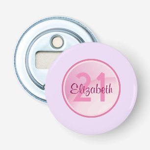Décapsuleur Monogramme d'anniversaire - Nom et âge d'un cercle