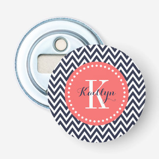 Décapsuleur Monogramme de la Marine et de Coral Chevron