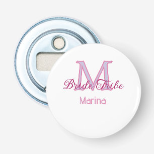 Décapsuleur Monogramme de tribu de mariée simple mini rouge po