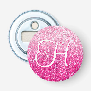 Décapsuleur Monogramme dégradé de paillettes roses de luxe
