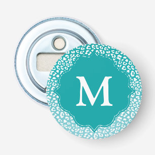Décapsuleur Monogramme Empreinte de léopard Turquoise