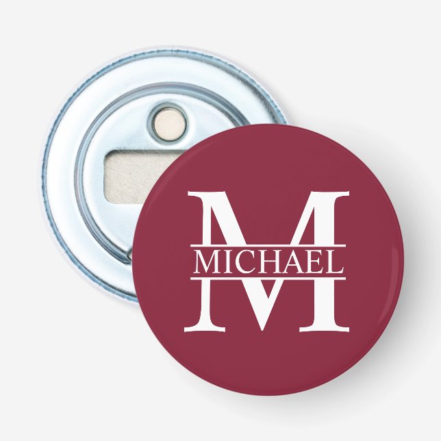 Décapsuleur Monogramme et nom personnalisés (Devant)