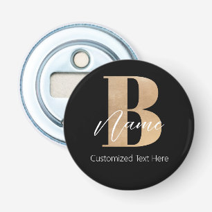 Décapsuleur Monogramme moderne Initiale B & Nom Personnalisé