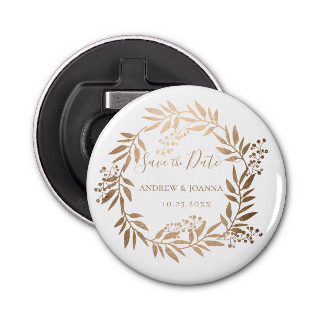 Décapsuleur Monogramme Or Personnalisé Élégant (Devant)