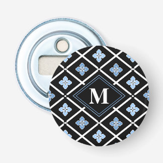Décapsuleur Monogramme Oriental Motif Sakura bleu