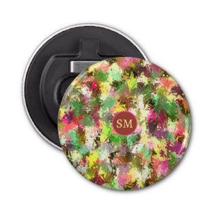 Décapsuleur Monogramme Peinture Splatter Automne Couleur Art F