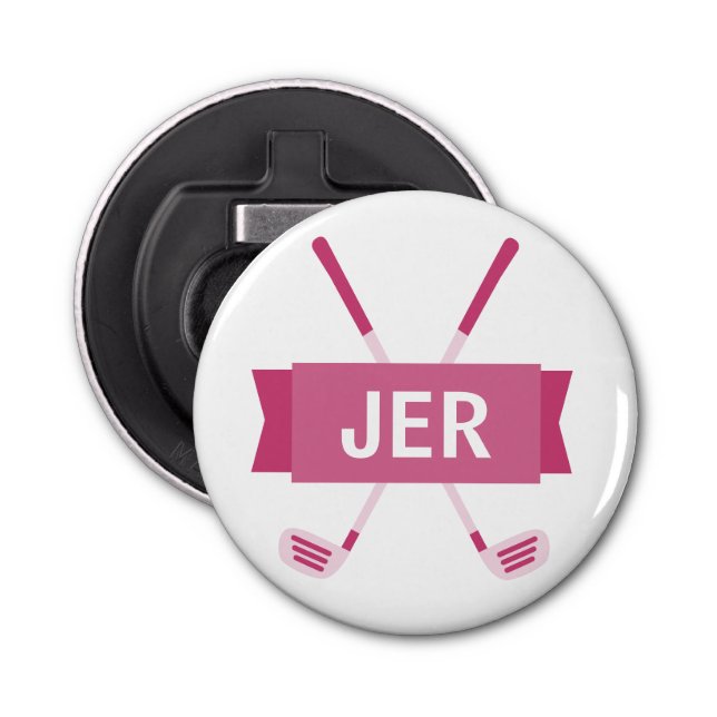 Décapsuleur Monogramme personnalisé Club Crossed Cool Pink Lad (Devant)