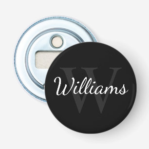 Décapsuleur Monogramme personnalisé et nom noir