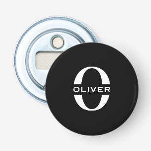 Décapsuleur Monogramme Personnalisé Noir Et Blanc Nom