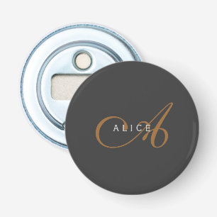 Décapsuleur Monogramme plat tendance Nom initial