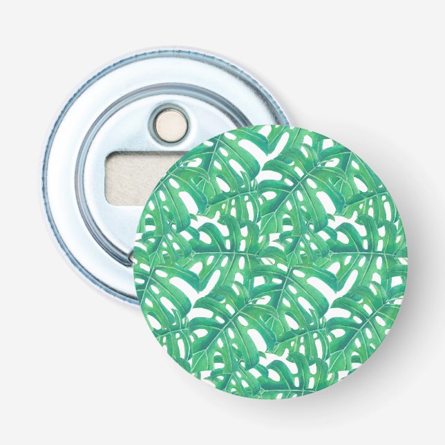 Décapsuleur Monstère verte tropicale feuille motif (Devant)