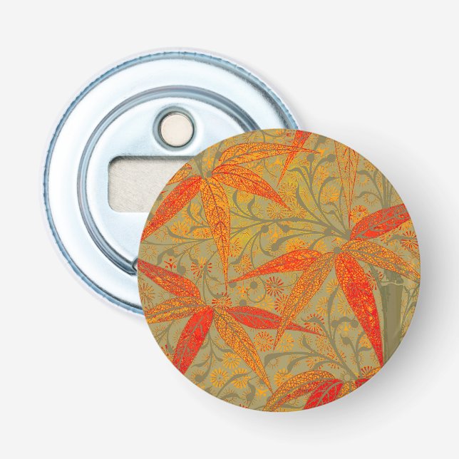 Décapsuleur Morris & Co. Motif Bamboo Godwin Orange et Sauge (Devant)