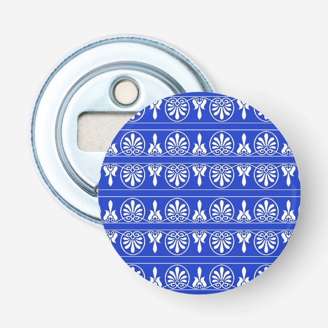 Décapsuleur Motif arabe grec méditerranéen bleu (Devant)