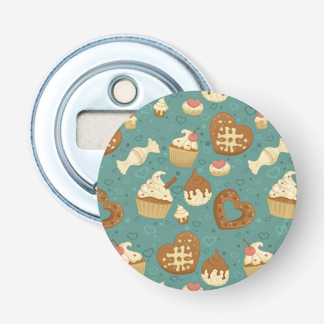 Décapsuleur Motif avec des petits gâteaux et des sucreries (Devant)