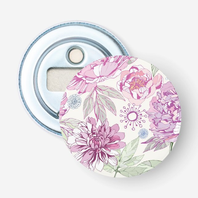 Décapsuleur Motif avec les fleurs roses (Devant)