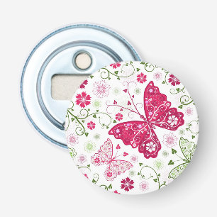Décapsuleur Motif blanc floral