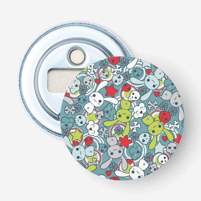 Décapsuleur motif bleu de kawaii (Devant)