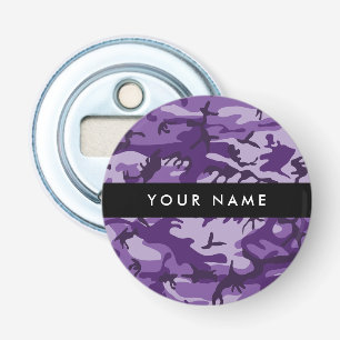 Décapsuleur Motif camouflage violet Personnalisez votre nom
