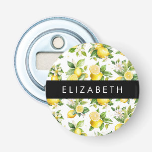 Décapsuleur Motif citron, Fleurs de citron, Feuilles, Votre No