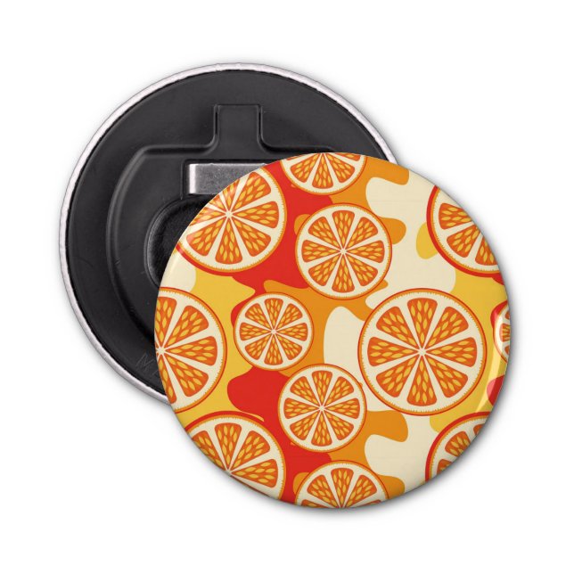 Décapsuleur Motif d'agrumes oranges rétro (Devant)