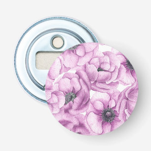 Décapsuleur Motif d'aquarelle des fleurs d'anémone