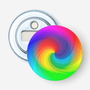 Décapsuleur Motif d'art en spirale arc-en-ciel tie-dye coloré 