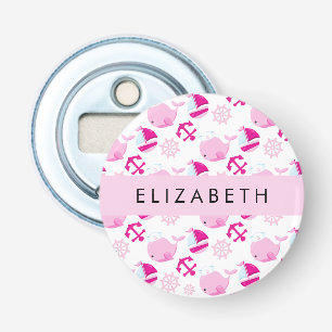 Décapsuleur Motif De Baleines, Baleines Roses, Votre Nom